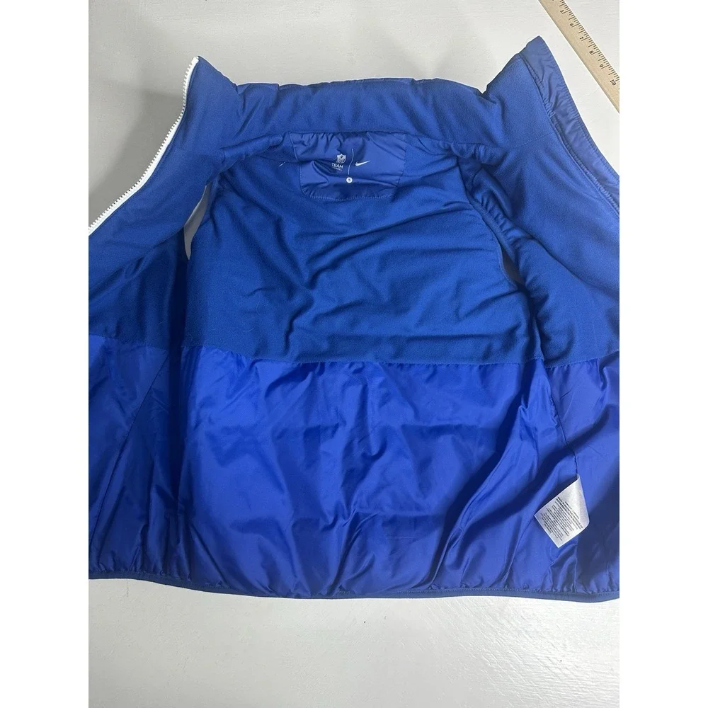 Nike Indianapolis Colts Puffer Vest Full Zip Grey and Blue Size S